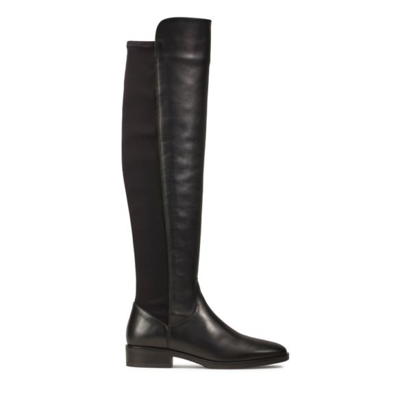 Clarks Womens Pure Caddy Knee High Boots Black | CA-6973804